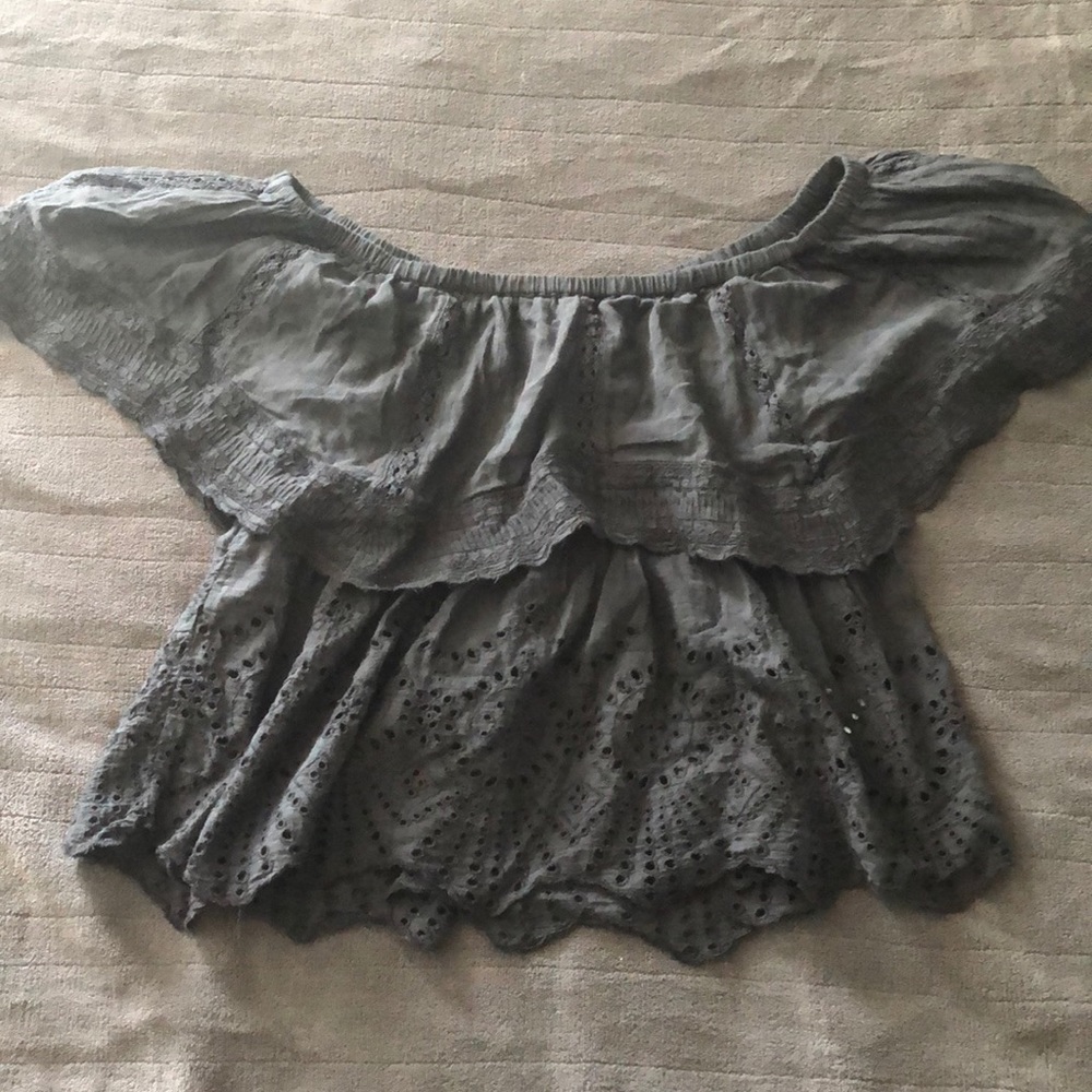 NWT Off The Shoulder Dark Navy/Grey